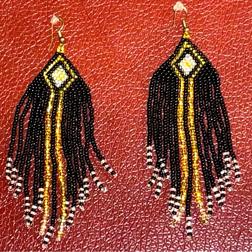 Hand beaded earrings from a wonderful business